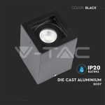 GU10 Корпус Луна Външен Монтаж Квадрат Черeн