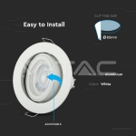 GU10 Корпус Луна Кръг Бяла