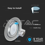 GU10 Корпус Луна Кръг Сребристро Сива