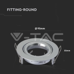 GU10 Корпус Луна Кръг Сребристро Сива