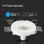 GU10 Гипсова Отливка Кръг Бял