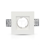 GU10 Гипсова Отливка Квадрат Бял