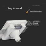 GU10 Гипсова Отливка Квадрат Бял