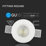 GU10 Гипсова Отливка Кръг Бял