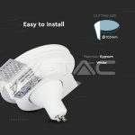 GU10 Гипсова Отливка Кръг Бял