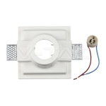 GU10 Гипсова Отливка Квадрат Бял