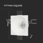 GU10 Гипсова Отливка Квадрат Бял