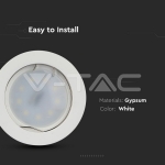 GU10 Гипсова Отливка Кръг Бял