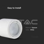 GU10 Гипсова Отливка Кръг С Алуминиев Ринг Бял