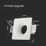 GU10 Гипсова Отливка Квадрат Бял