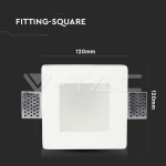 GU10 Гипсова Отливка Мат Стъкло Квадрат