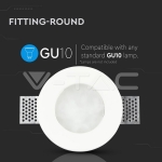 GU10 Гипсова Отливка Мат Стъкло Кръг