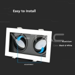 2хGU10 Корпус Квадрат Бял+Черен