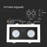 2хGU10 Корпус Квадрат Бял+Черен