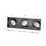 3хGU10 Корпус Квадрат Бял+Черен