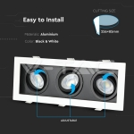 3хGU10 Корпус Квадрат Бял+Черен