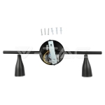 9W LED Двойна Спот Лампа Топло Бяла Светлина Черна