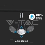 9W LED Двойна Спот Лампа Топло Бяла Светлина Черна