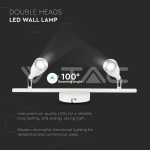 9W LED Двойна Спот Лампа Неутрална Светлина Бяла