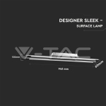 36W LED Стенна/Таванна Лампа 4000K Двойна Хром