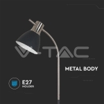 Наземна Лампа PIXI Черна + Хром Е27 Подвижна