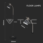 Наземна Лампа PIXI Черна + Хром Е27 Подвижна