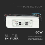 LED Захранване Plastic 60W 12V IP67