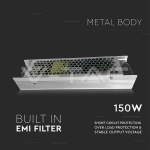 LED Slim Захранване 150W 12V 12.5A Метал