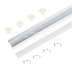 Монтажен Kит С Дифузер За LED Лента Алуминиев Мат 2000 x 24.5 x 12.2mm