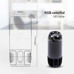 2*3W LED Лампа Колона USB + TF Слот Черна