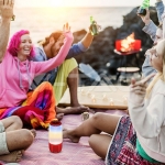 2*3W LED Лампа Колона USB + TF Слот Червена