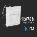 2W LED Осветление за Стъпала Бяло Тяло Квадрат Неутрално Бяла Светлина