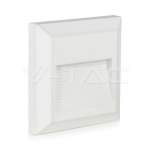 2W LED Осветление за Стъпала Бяло Тяло Квадрат Топло Бяла Светлина