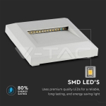2W LED Осветление за Стъпала Бяло Тяло Квадрат Топло Бяла Светлина