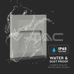 2W LED Осветление за Стъпала Сиво Тяло Квадрат Неутрално Бяла Светлина