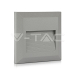 2W LED Осветление за Стъпала Сиво Тяло Квадрат Топло Бяла Светлина