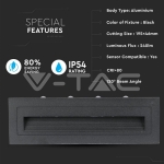 6W LED Осветител за Стъпала Черно Тяло 3000K