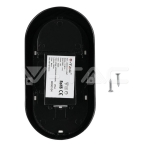 8W Плафониера Правоъгълен Овал Черно Тяло Топло Бяла Светлина IP54