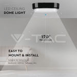 8W Плафониера Правоъгълен Овал Черно Тяло Бяла Светлина IP54