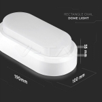 8W Плафониера Правоъгълен Овал Бяло Тяло Топло Бяла Светлина IP54