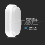 8W Плафониера Правоъгълен Овал Бяло Тяло Топло Бяла Светлина IP54