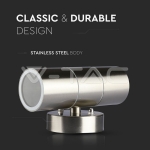 Фасадно Тяло за Стена GU10 Сатен Никел Две Посоки IP44