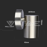 Фасадно Тяло за Стена GU10 Сатен Никел Една Посока IP44