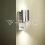 Фасадно Тяло за Стена GU10 Сензор Сатен Никел Една Посока IP44