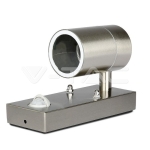 Фасадно Тяло за Стена GU10 Сензор Сатен Никел Една Посока IP44