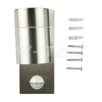 Фасадно Тяло за Стена GU10 Сензор Сатен Никел Една Посока IP44