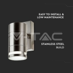 Фасадно Тяло за Стена GU10 Сатен Никел Една Посока IP44