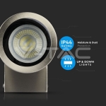 Фасадно Тяло за Стена GU10 Сатен Никел Две Посоки IP44