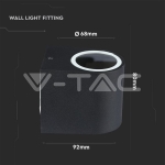 Фасадно Тяло за Стена GU10 Алуминий Кръг Черно Една Посока IP44