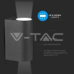 Фасадно Тяло за Стена GU10 Алуминий Кръг Черно Две Посоки IP44